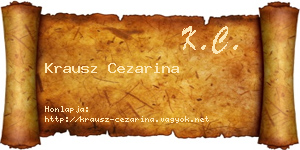 Krausz Cezarina névjegykártya